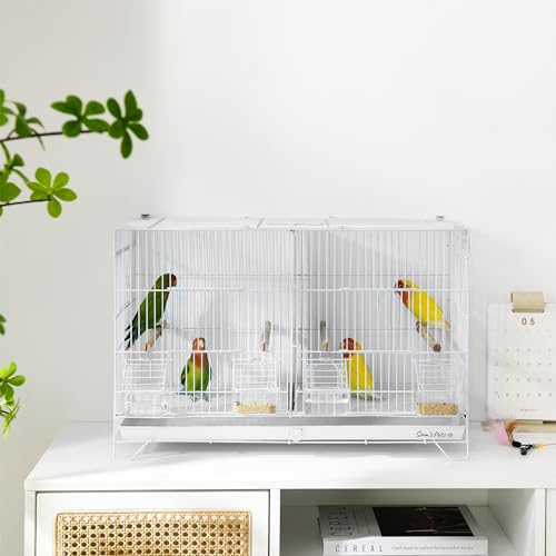 Sam's Pets Willow 24" Bird Cage, White | Premium Iron, Spacious, Easy-to-Clean, 4-6 Birds, Ideal for Cockatiels, Parrots, Budgies - color: White