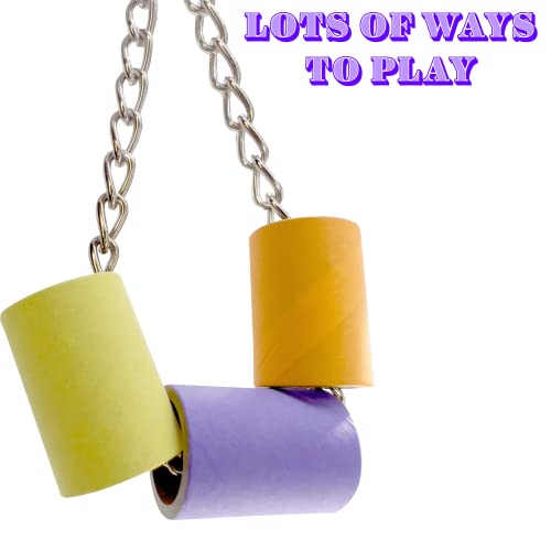 8011 PK20 1.5 Inch Mini Tube Donuts - Compressed Cardboard Shreddable Bird Foot Toys, Classic Foraging Toy, Lots of Shreddable Paper Layers, Fun for Small to Med Size Pet - size: Pack (20)