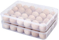 Sooyee 2 Pack Covered Egg Holders for Refrigerator,Clear 2X24 Deviled Egg Tray Storage Box Dispenser,Stackable Plastic Egg Cartons,Egg Holder Countertop(48 Eggs) - size: 2 Pack 24 Eggs