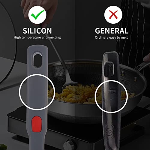 Flexible Silicone Spatula Set For Nonstick Cookware Rubber Silicone Bpa-Free Heat Resistant Heavy Duty Kitchen Turner Large,Slotted Flipper And Small Spatulas For Egg Fish Pancake Cookie (Grey)
