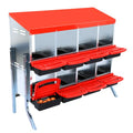 8-Hole Chicken Nesting Box with Removable Lid, Metal Chicken Coop with Roll Away Design/Easy Egg Collection/Ventilation Holes, for Chicken Coops, Duck Coops and Hens - color: Red, size: 8 holes with legs