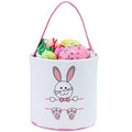 XinblueCo Baseball Basket Easter Baskets for Canvas Easter Egg Hunt Baskets - color: Pink Bunny