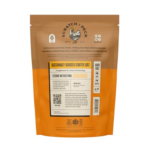 Scratch and Peck Feeds | Starter Grit for Chickens & Ducks | 7 lb Pouch | Essential Supplement for Healthy Digestion and Gizzard Health, All Natural, Sustainably Sourced - style: Chick Grit - 7-lbs