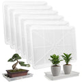 MUZHI 3 Pack Plastic Bonsai Humidity Trays, Rectangle Plant Growing Saucer Water Catcher Drip Tray, Seed Starter Drainage Tray Transparent (11.5x8.3 Inch)
