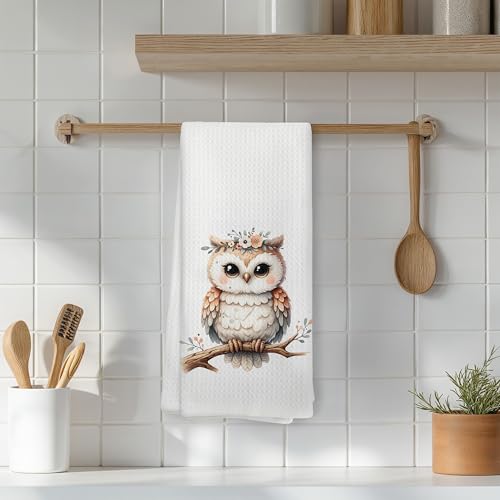 Floral Cute Owl Kitchen Towels, Owl Lover Gifts Dish Tea Towels for Kitchen Decor,Cute Owls Decorative Dish Tea Towels, 16x24 Inch - color: 10color