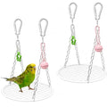 Bird Swing for Parakeets – Durable Stainless Steel Hanging Bird Perch Toy, Fits Bird Cages, Compatible with Budgies, Lovebirds, Cockatiels (Round S) - size: Round S