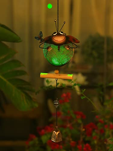Solar Bird Feeder,Squirrel-Proof Bird Feeders for Outside, Cute Animal Shaped(Ladybug Shaped) - style: Ladybug Shaped