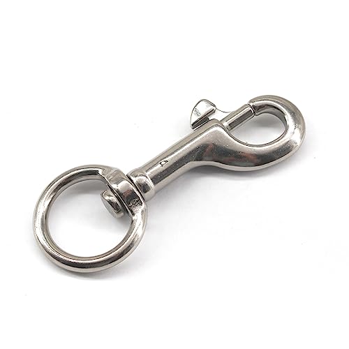 （4 Pieces) 91mm Swivel Eye Snap Hooks 316 Stainless Steel Marine Grade Single Ended Trigger Chain Clip for Dog Leash,Key Chain,Boat Ropes and Cages - color: 91mm
