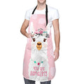 Apron Adjustable Bib Aprons for Men Women Chef Kitchen Cooking Bbq Grilling - color: Cute Llama Alpaca
