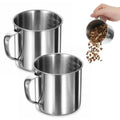 2 PCS Stainless Steel Dog Food Scoop, 1.5 Cup Pet Food Measuring Cup with Easy-Grip Handle, Durable Metal Scooper for Dogs, Cats, Birds, Rabbits for Dry Foods and Treats
