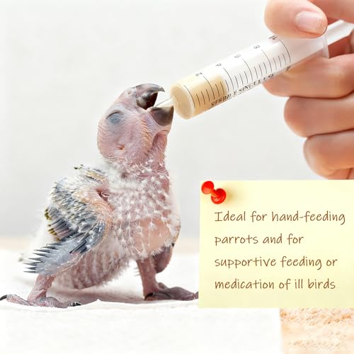 16 pcs Baby Bird Feeding Syringe Set - Bird Hand Feeding Syringe Set, Baby Birds Feeder with 20ml Feeding Syringes, Birds Feeder Scoop, Soft Tubes for Parakeets & Cockatiels (Yellow) - color: Yellow