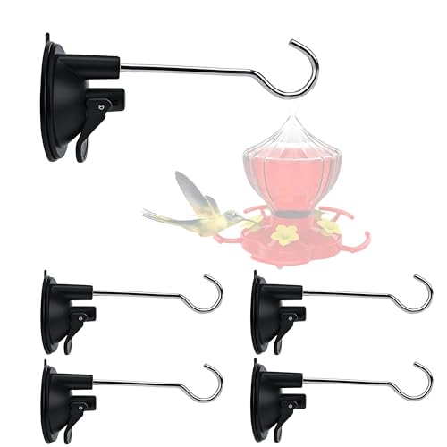 4pcs Window Suction Hooks for Bird Feeders - Compatible with Hummingbird Feeders and Plant Hooks, Featuring Extra-Strong Drip-Glue Suction Cups