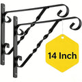 AMAGABELI GARDEN & HOME 2 Pack Hanging Plant Brackets Outdoor 14" Metal Fence Wall Plant Hanger Hooks for Hanging Flower Bird Feeders Lanterns Wind Chimes Rust-Resistant Black - size: 14 Inch, style: 2-Pack Twist Hook 1