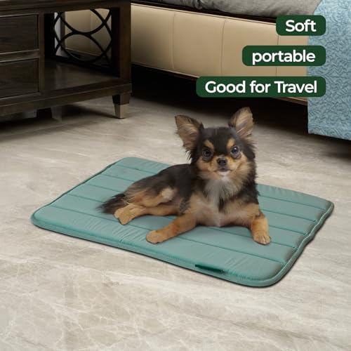 BALANCE Dog Crate Pad, Dog Foam Crate Mat Kennel Pad, Washable Water-Resistant Pet Bed Flat Dogs Cage Mat for Small Dogs - color: Granite Green, size: 24.0"L x 18.0"W x 0.8"Th