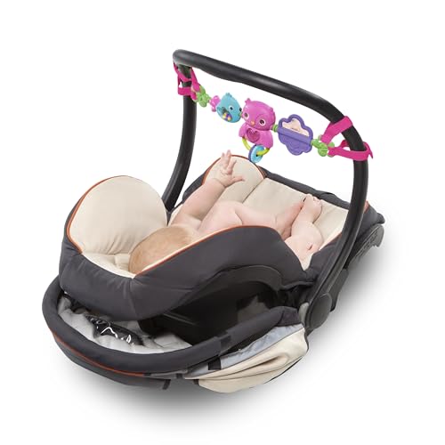 Bright Starts Busy Birdies Carrier Toy Bar Musical Take-Along Toy with Lights, Ages Newborn +, Pink - color: Busy Birdies