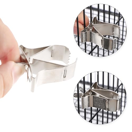 6 Pcs Bird Food Holder Parrot Cage Seed Feeder Stainless Steel Vegetable Fruit Clip for Bird Cockatiel Parrot Hamster