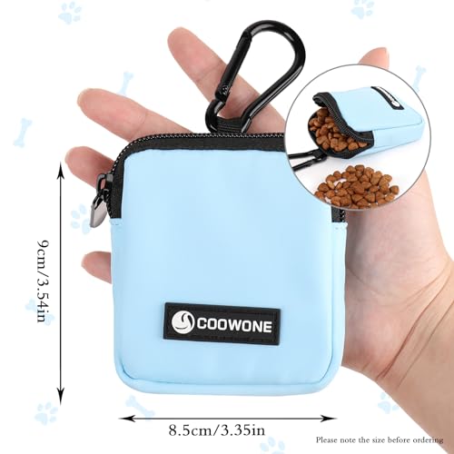 Dog Treat Pouch Pocket Sized Pet Puppy Training Pouch for Dog Training Behavior Aids, Waterproof Nylon Fabric Dog Poop Bag Holder, Hands Free Dog Walking Bag with Metal Carabiner (Blue) - color: Blue
