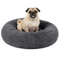 PetAmi Calming Donut Dog Bed, Washable Faux Fur, 23 Inch Small, Grey | Warm Shaggy Faux Fur and A Deep Nest Help Anxious Pets Curl Up and Sleep Soundly. Perfect for Puppies, Cats, and Rescues. - color: Gray, size: Small - 23"