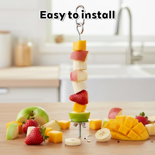 Stainless Steel Bird Cage Food Holder Parrot Fruit Stick Parrot Fruit Vegetable Skewers, Millet Holder for Bird Cage for Parrots Budgie Cockatiel