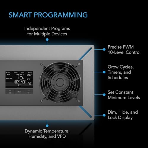 ﻿AC Infinity AIRTITAN T8, Crawlspace Basement Ventilator Fan, with WiFi App-Compatible Temperature Humidity Controller, IP-55 Rated, Exhaust | With WiFi App-Compatible Temperature Humidity Controller, IP-55 Rated, Exhaust - size: Large, Smart Controller,
