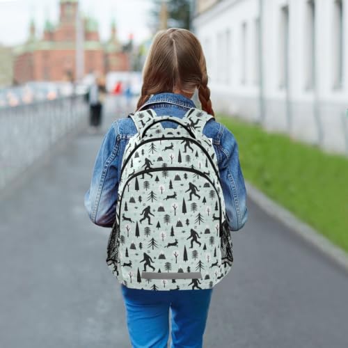 Kids Bigfoot Sasquatch Backpack for Boys Girls School Bags | Elementary Middle, Travel Daypack Lightweight Waterproof with Reflective Strip - color: Bigfoot Sasquatch