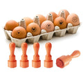 AHANDMAKER 5 Styles Fresh Egg Stamp Mini Round Cartoon Hen and Rice Straw Stamps Wooden Egg Stamp Decorative Hen Label Stamps for Egg Famers and Owners, Farm Supplies Card Making(No Ink Include) - style: Hen
