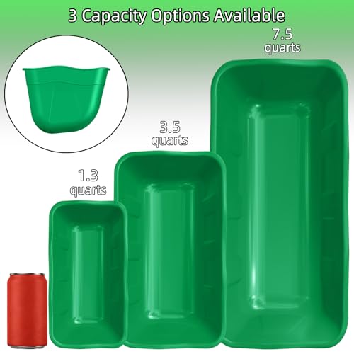 Hanging Chicken Feeders,Duck Feeder Waterer,Small Feed Trough 1.3 Quart 2 Pack,Hanging Fence Feed Trough for Poultry,Green - color: Green, size: 1.3 Quart (2 Pack)
