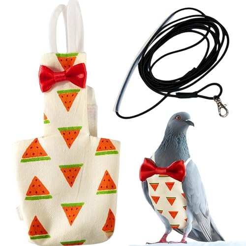 Birds Pigeon Diaper Pants Harness and Leash, Bird Diapers for Pigeons and Leash Harness, Diapers for Birds Cockatiel Parrot, Parakeet Diaper, Pigeon Pants, Parrot Clothes for Bird (XL-Watermelon) - size: XL-Watermelon