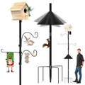 Bird Feeder Pole 118 Inch Outdoor Bird House Mount Kit | Easy bolt assembly without extra hardware,Squirrel Proof Baffle,Heavy duty sturdy metal structure - color: Black-U