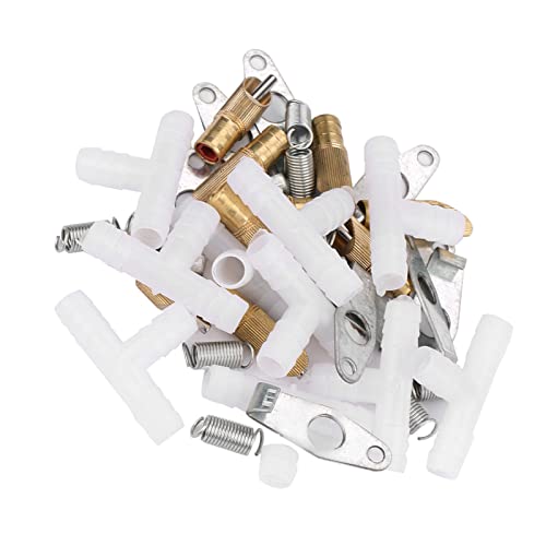 Fydun 10pcs Set Pet Water Feeder, Stainless Steel Automatic Nipple Waterer Poultry Fountains & Waterers for Bunny Rat Rabbit Ferrets (Duckbilly White) - size: Duckbilly white, style: Duckbilly white