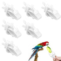 6 Pack Bird Cage Food Holder Bird Cage Clips Parrot Fruit Vegetable Clips White Cages Feeder Clip for Cockatoo Cockatiel Budgie Parakeet Macaw Conure