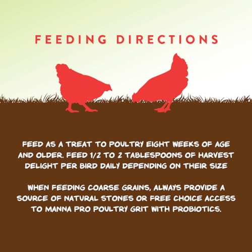 Manna Pro Harvest Delight Poultry Treat, Whole Grain & Seed Mix with Fruits & Vegetables, 14% Protein Snack for Chickens, Ducks & Mixed Flocks, 2.25 lb | Whole Grain & Seed Treat Mix, Fruits & Vegetables, 14% Protein Snack, For Chickens, Ducks & Mixed Flo