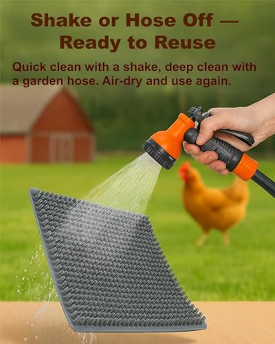 4-Pack Washable Chicken Nesting Pads for Chicken Coop, 13x11in Reusable Nest Box Liners, Trim-to-Fit Open-Grid Bedding for Cleaner Eggs, Heavy-Duty Poultry Supplies (Grey) - color: Grey, size: 4-Pack