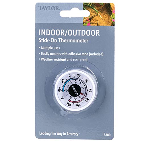 Taylor 5380n 1 3/4" Mini Stick on Indoor Outdoor Dial Thermometer