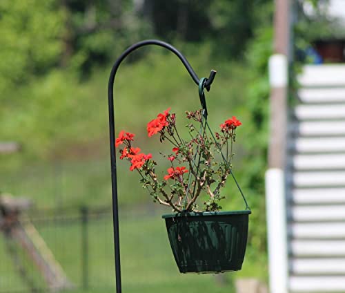 Ashman Black Shepherd Hook 92 Inch (Pack of 3), 1/2-Inch Thick, Solid Metal Single Piece Hook, Super Strong, Rust Resistant, Hanging Plant Baskets, Heavy Bird Feeders & More. - size: 3 Pack