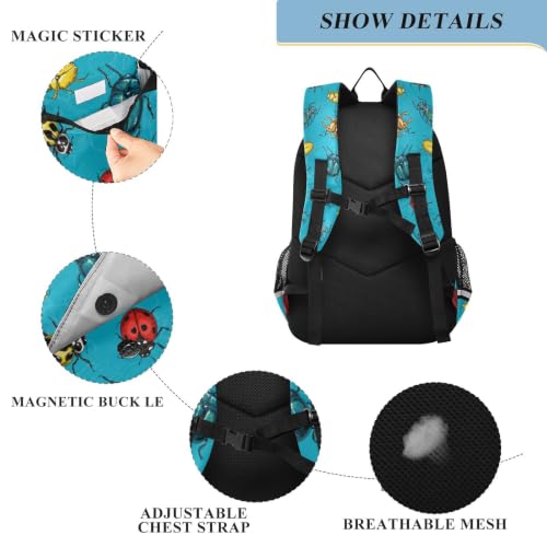 Kids Backpack Elementary Middle School Bags for Boys Girls | Travel, Daypack, Lightweight, Waterproof, with Reflective Strip - color: Multi 8