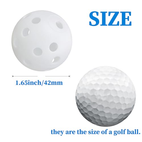 Low Noise No Bells Cat Ball Toy, 12Pcs White Plastic Golf Balls with Holes, Funny Interactive Cat Toys for Bored Indoor Cats,Cute Kitten Kitty Toys(1.65") - color: White, 12/Pack
