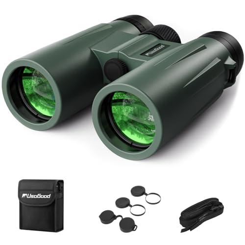 Professional 12x42 HD Binoculars - High Powered Large View with | Clear Low Light Vision - Adults Binoculars for Bird Watching, Hunting, Hiking, Travel, Cruise, Green, AT66V3