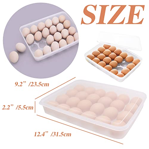 Anyumocz 2 Pack Covered Egg Holder,Clear Egg Holder Storage Container,Stackable Plastic Refrigerator Egg Trays for Deviled Egg,Protect and Keep Fresh(48 Eggs) - style: 1-Layer 48eggs