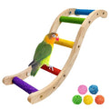 Hamiledyi Nature Wooden Bird Ladder Pet Parrots Climb Bridge Exercise Stands for Parakeet Climbing Chewing Bridge Bird Cage Accessories for Cockatiel Parakeet Lovebirds Budgie