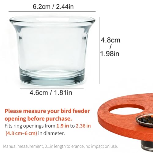 4Pcs Glass Bird Feeder Cups, Hummingbird Replacement Bowls, Oriole Jelly Containers, 2026 Upgrade Weather Resistant for Outdoor Garden Balcony Patio, Hanging Design for Goldfinches