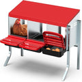 HOSTIC Red Chicken Nesting Box for Laying Egg | with 3 Compartment and Metal Legs Chicken Egg Laying Box with Lid Cover