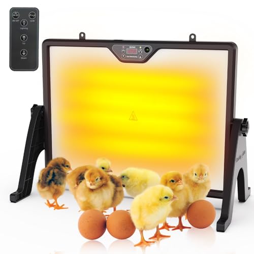 180W Dual-Sided Chicken Heat Plate with Remote - 4 Timer Settings, Night Light, Overheat Protection, LED Display & Adjustable Heat Plate for Chicks and Winter Pets (Light Black) - color: Light Black
