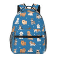 Fiokroo Cute Puppy Dogs Animal Backpack School Bag For Students Teens Men Women Laptop Backpacks Travel Daypack Bag With Multiple Pockets - color: Cute Dogs（blue）