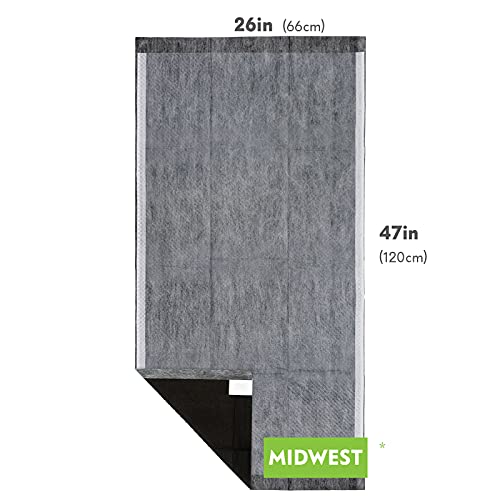 Paw Inspired Disposable Cage Liners, 47x26 Inch (Midwest), 8 Count | Bamboo Charcoal Odor Controlling, Super Absorbent Pads For Guinea Pigs, Ferrets, Rabbits, Hamsters, Small Animals - size: 47x26" (Midwest) - 8 ct