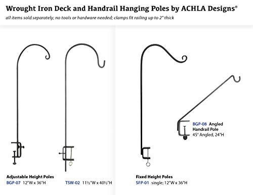 Achla Designs Deck Rail Shepherd's Pole, Angled (BGP-08), 7In - style: Clamp