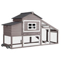 GUTINNEEN Chicken Coop with Wheels Mobile Outdoor Hen House Weatherproof Duck Cage with Large Nesting Box, Leak-Proof Tray, UV-Resistant Roof for 2-4 Chickens (Brown & White) - color: Brown & White