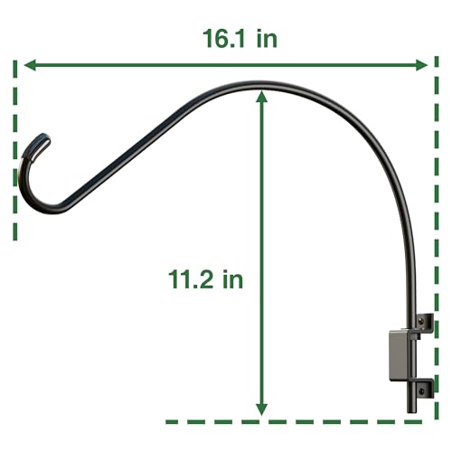 16 Inch 2 Pack Swivel Plant Hanger: Plant Hangers Outdoor, Heavy Duty Hook for Bird Feeder, Plant, Flower Basket, Lantern, Wind Chime - Versatile Hanging Brackets Outdoor Indoor Use Up to 22LB - size: 16 inch 2 Pack