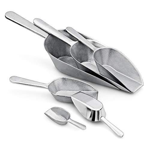 New Star Foodservice One-Piece Cast Aluminum Flat Bottom Bar Ice Flour Utility Scoop, 4-Ounce, Silver - size: 4-Ounce