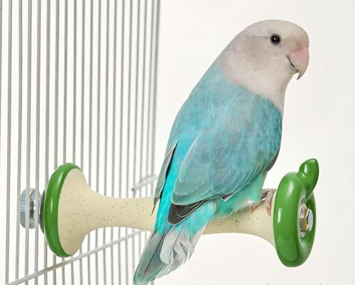 Ceramic Parrot Cage Cooling Perch (Green) | Bird Stand Beak Grinding Stone Toy for Nail Trimming,Equipped with hemp rope to make a swing - color: Green